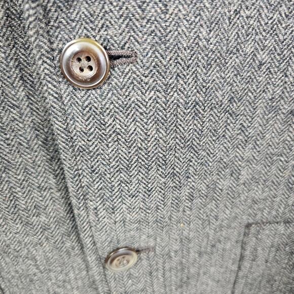 Black Brown 1826 Brown Herringbone Wool Blend Men's Blazer Size XL - Picture 2 of 15